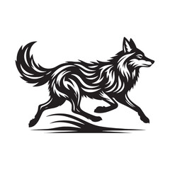 Creative coyote silhouette for unique media applications - Coyote black vector
