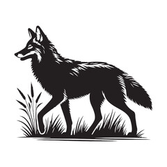 Coyote silhouette for versatile creative projects - Coyote black vector
