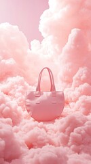a light pink pastel background, in the centre there is a round base with a glossy finish