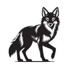Unique coyote silhouette for modern design and media uses - Coyote illustration - minimallest coyote vector
