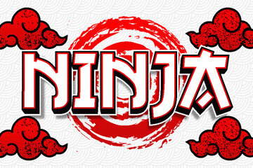 ninja logo text typography editable text effect font style template japanese design background © SystemDirect