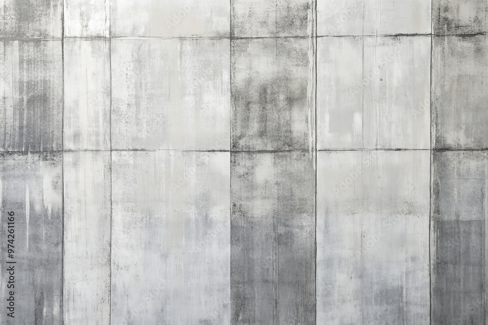 Poster Abstract gray and white textured wall featuring grid patterns with shading and varying intensities. Perfect for artistic and architectural projects or modern home decor.