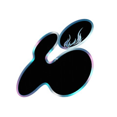 3d acid iridescent y2k icon