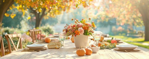 Thanksgiving outdoor feast