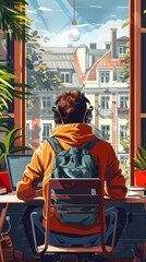 Obraz premium Embracing the Digital Nomad Life: Navigating the Joys and Hurdles with Flexibility Infographic