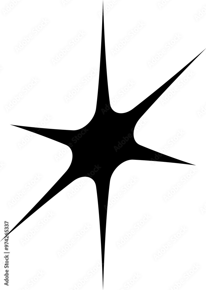 Poster groovy y2k star and sparkle graphic symbol