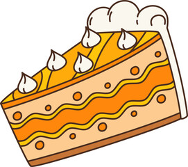 Cartoon groovy Halloween holiday cream cake