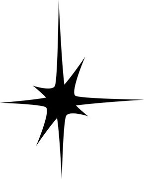 Aesthetic Y2K star and sparkle abstract symbol