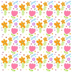 Cute flowers seamless pattern