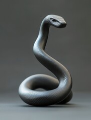 Fototapeta premium An honorary award statuette in the shape of a snake, illustrative and modern, with simple lines