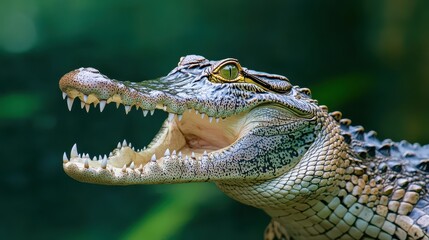 Obraz premium Close-up of a Crocodile with its Mouth Open