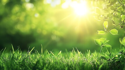 Obraz premium Sunlight Through Green Leaves