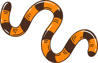 Cartoon groovy vintage Halloween sweet jelly worm