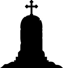 Cemetery tombstone, old headstone silhouette