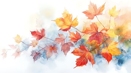 Watercolor Autumn Leaves
