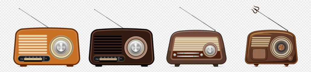 radio collection isolated on transparent background
