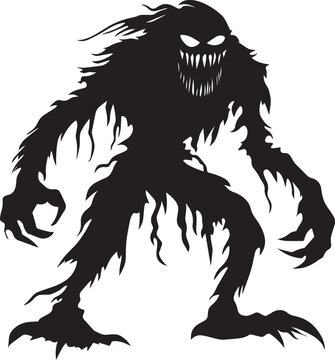 recommend clip art: scary halloween monster vector silhouette black
