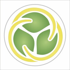 Vector stylized image of a trefoil in the Art Nouveau style.