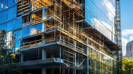 glass building being built design stock background award winning photography