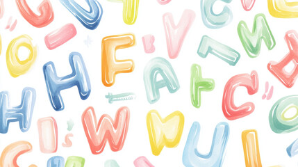 Colorful Alphabet Letters.