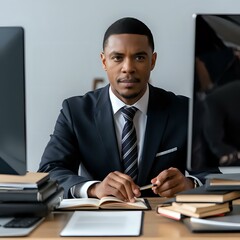 Professional at Work in a Well-Organized Office