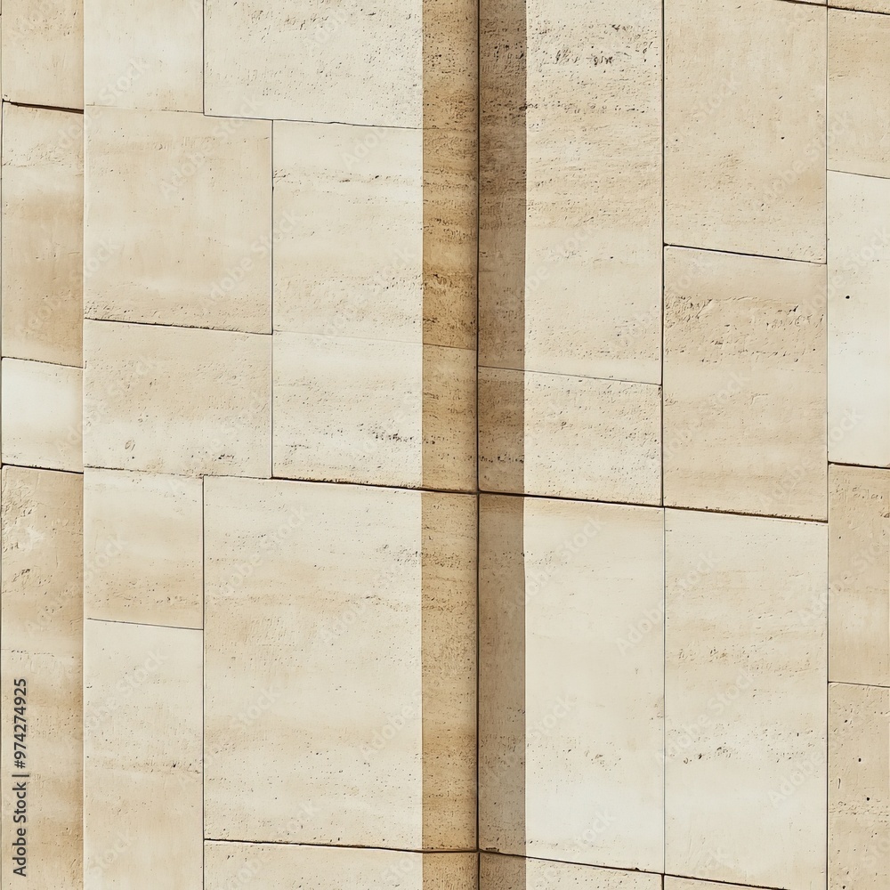 Aufkleber This image showcases beige stone panels that fit together seamlessly to create a textured surface. The natural variations in color and texture add to the aesthetic appeal.