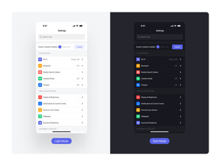 iOS Settings Mobile App UI Design