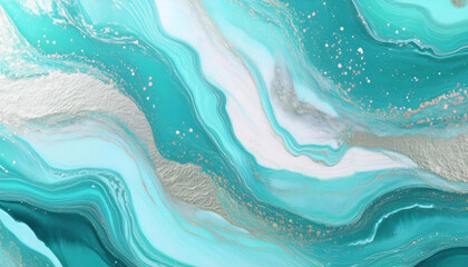 Obraz premium Tło abstrakcyjne do projektu, tekstura marmuru, zielony kolor, wzór w kształcie fal, tapeta