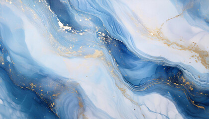 Obraz premium Tło abstrakcyjne do projektu, tekstura marmuru, niebieski kolor, wzór w kształcie fal, tapeta