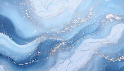 Fototapeta premium Tło abstrakcyjne do projektu, tekstura marmuru, niebieski kolor, wzór w kształcie fal, tapeta