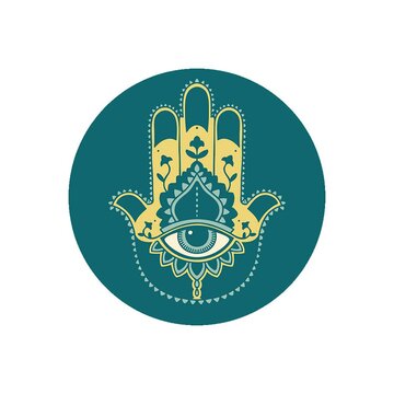 iconic tattoo style image of a hamza