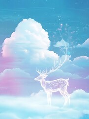 Clouds and transparent deer 