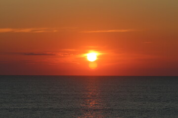 Landscape with sunrise over the sea