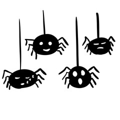 Four spider on halloween
