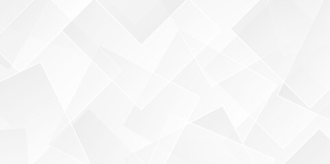White and gray overlap triangle geometric technology pattern. minimal rectangle randomly arranged white lines transparent background layers overlapping presentation design.