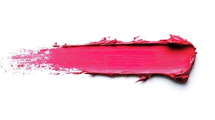 a smeared straight rectangular line of lipstick against a white background