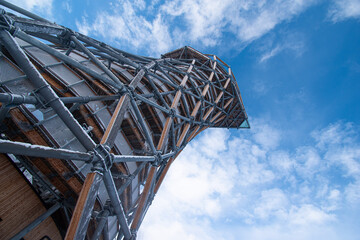 outlook tower in High Tatras, magic scenic romantic winterland background