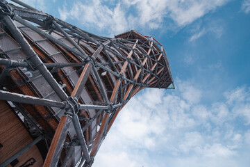 outlook tower in High Tatras, magic scenic romantic winterland background
