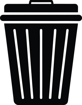 recommend clip art: Wastebasket silhouette Vector Icon, Illustration on black and white.
