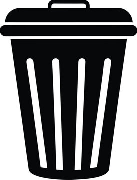 recommend clip art: Wastebasket silhouette Vector Icon, Illustration on black and white.
