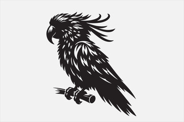 A beautiful cuie Parrot silhouette design.