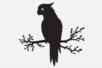 A beautiful cuie Parrot silhouette design.