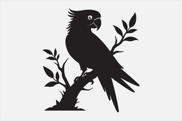 A beautiful cuie Parrot silhouette design.