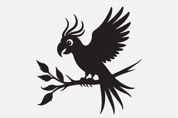 A beautiful cuie Parrot silhouette design.