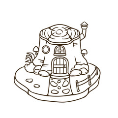 wood house fantasy good for coloring book, element design, kids education, etc