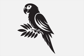 A beautiful cuie Parrot silhouette design.