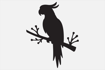 A beautiful cuie Parrot silhouette design.