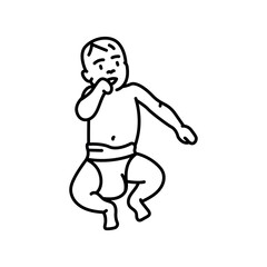 A child in a diaper line icon.