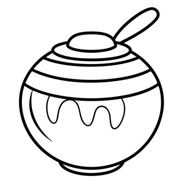 recommend clip art: sweet honey outline coloring book page line art drawing