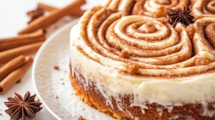 Cinnamon Roll Cake with Creamy Frosting